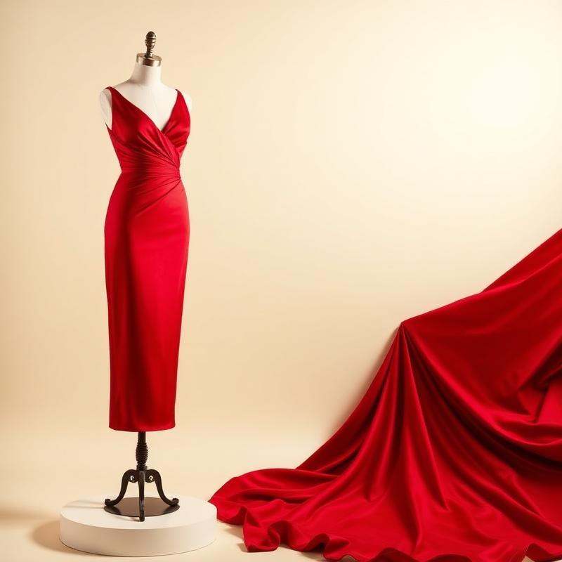 Red Satin Evening Dress